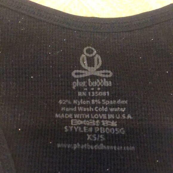 Phat Buddha Black w Silver Racerback Tank Top - Picture 4 of 6